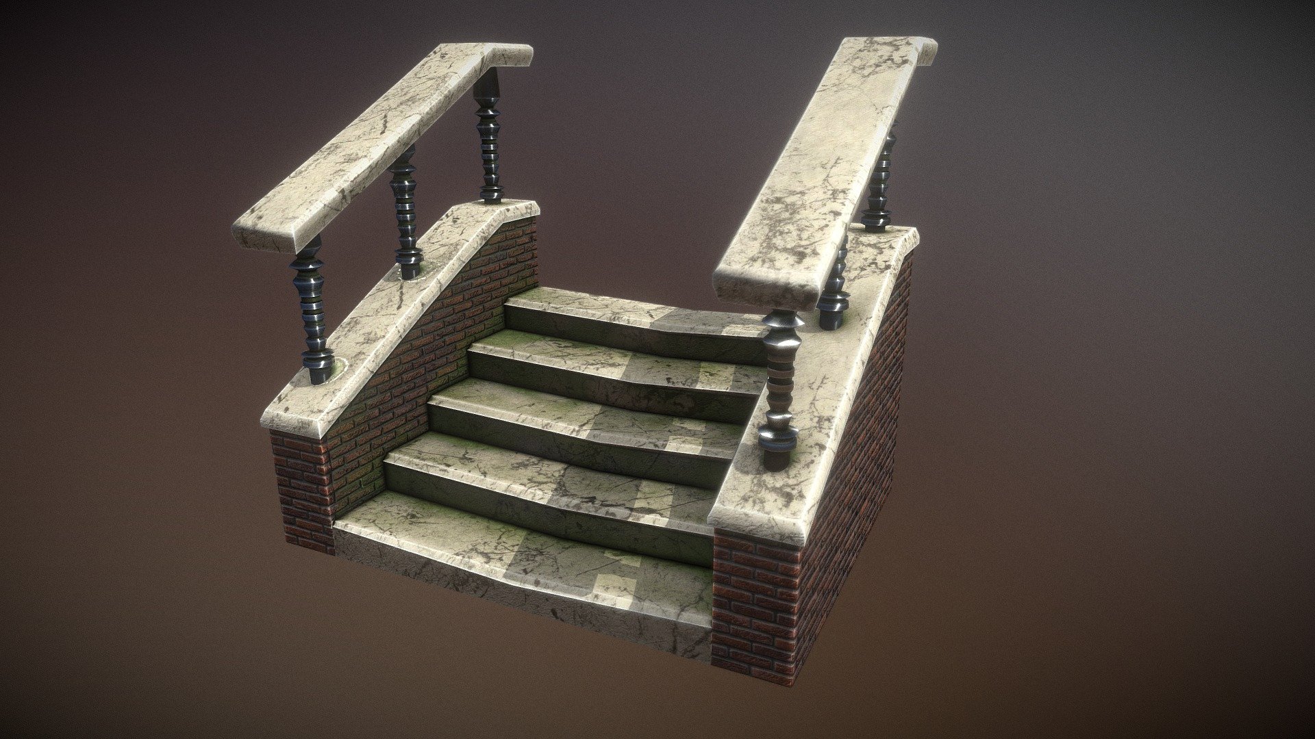 Game ready stairs model from our Ornament Stairs pack - StairsMidOrn - Buy Royalty Free 3D model by Dexsoft Games (@dexsoft-games) 3d model