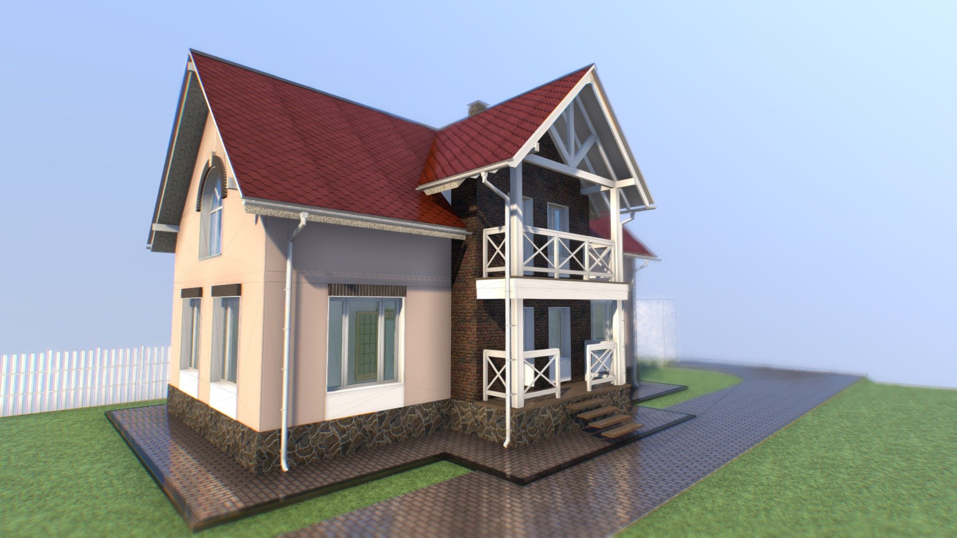 2 floor cottage - 2 floor cottage - Buy Royalty Free 3D model by VRA (@architect47) 3d model