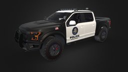 Police Ford Raptor police, ford, cars, raptor, offroad, ford-raptor, policevehicle, policecar, blender, vehicle, car, blendercar