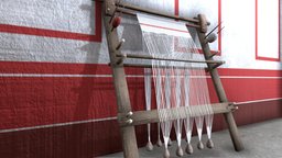 Greco-Roman loom rome, greek, ancient, historical, fabric, game-ready, loom, weaving, loomweight, low-poly, warp-weighted-loom, noai