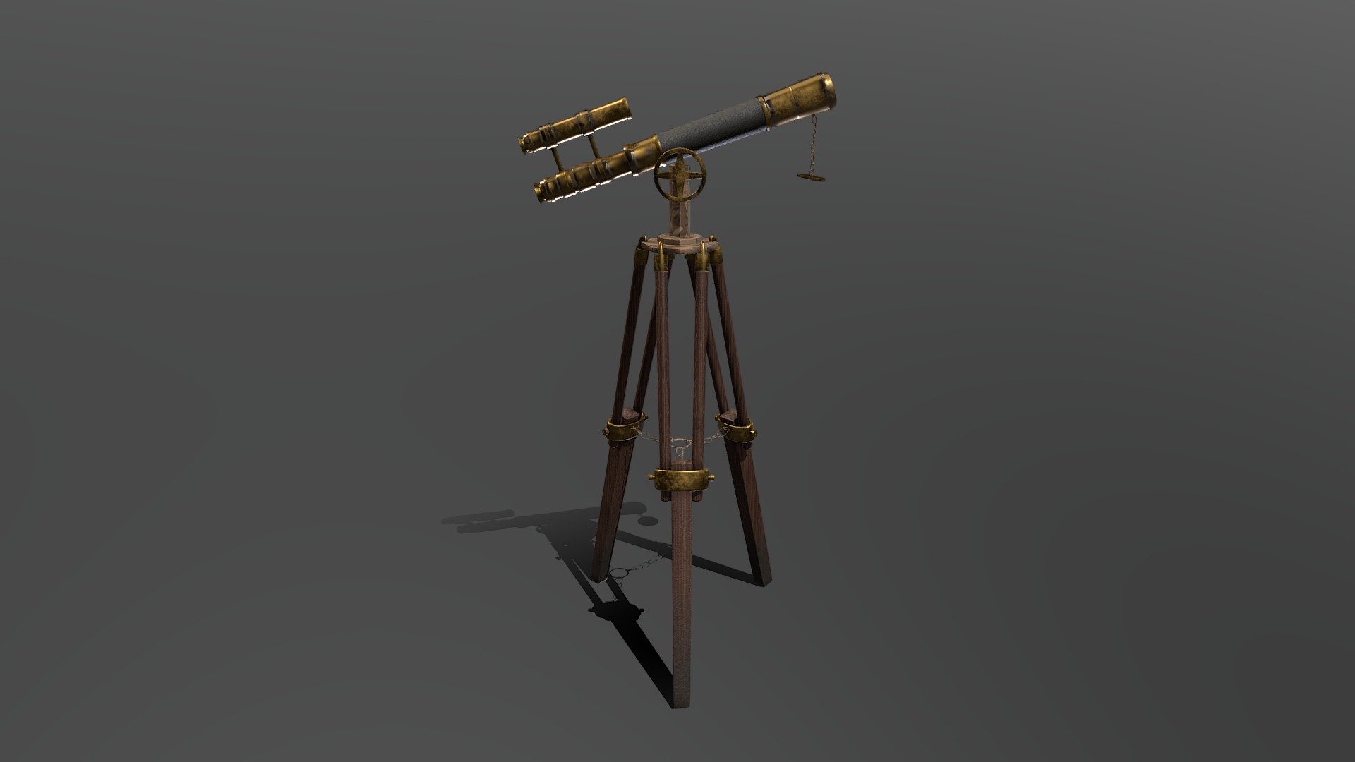 Detailed model of medieval telescope for your project. Wood, gold, copper and leather. 
Created in blender, painted in substance.
Here is the video where i create this model!
https://www.youtube.com/watch?v=6h05lkg94IY&amp;ab_channel=AlenaChaschina - Medieval telescope - Download Free 3D model by chaschinkaa 3d model