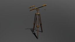 Medieval telescope telescope, freemodel, medieval-prop, vintage-furniture