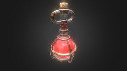 Potion Health Elixir (game ready asset) rpg, vintage, medieval, unreal, health, game-ready, potion, alchemy, healthpotion, elixir, unity, game, pbr, gameasset, free, fantasy, gameready, pixel-life