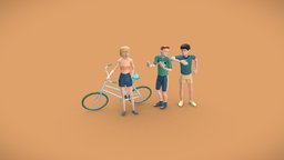 Static Set Low-Poly 3D Characters "Tell Her" style, kids, boy, polygonal, posed, fixed, casual, static, optimized, poses, character, low-poly, girl, 3d, lowpoly, low, poly, model, city, noai, drag-and-drop