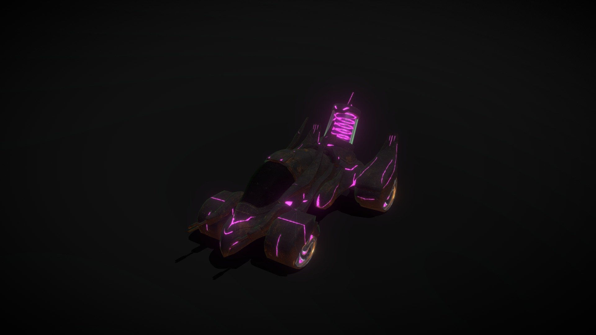 Dark Parasite is a sci-fi racing vehicle created by a malevolous team to spread viruses at competitor's vehicles while racing against them. This is the high-poly version and game-development ready. The model has pieces separated for suspension and wheel that can be configured on game engines 3d model