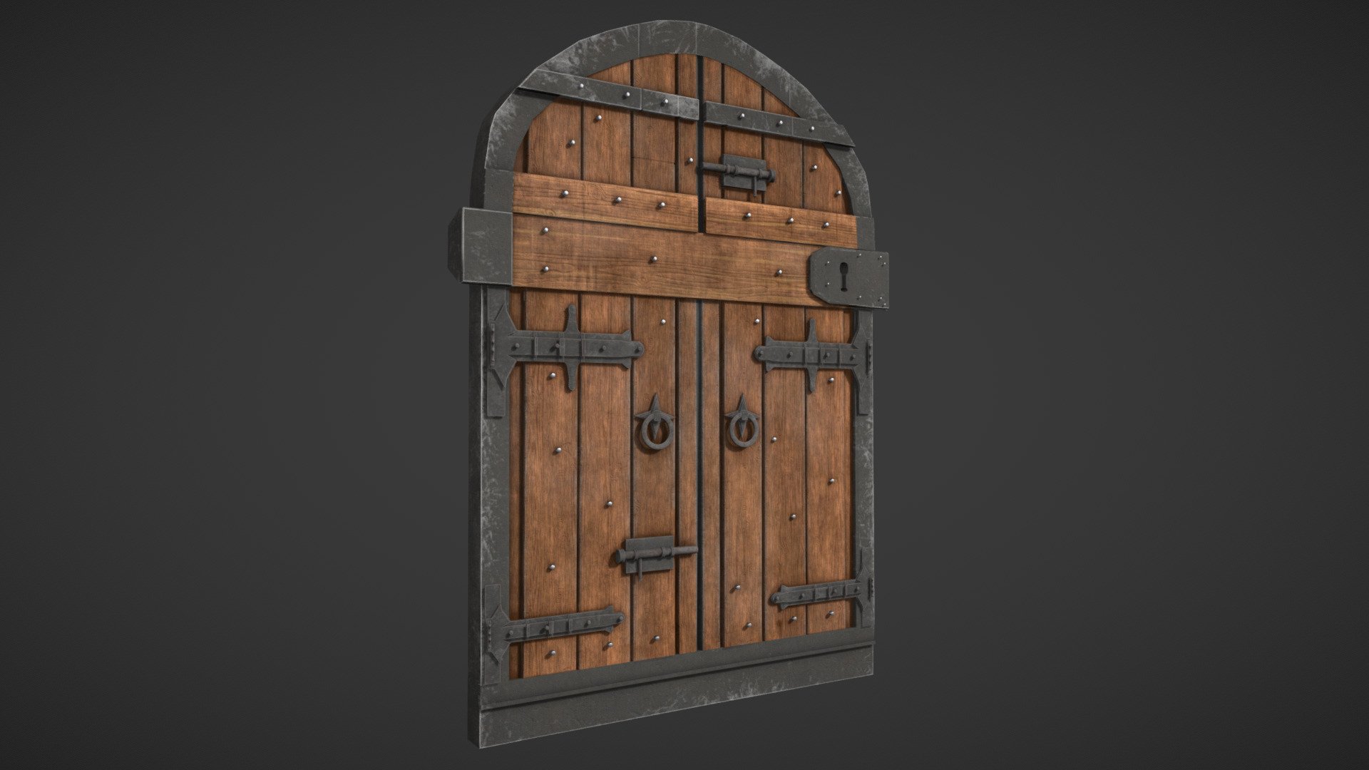 Medieval door. A good fit for any castle! 

(Not functional as a door, but use it for decoration or whatever you feel like) 

Download for free 3d model