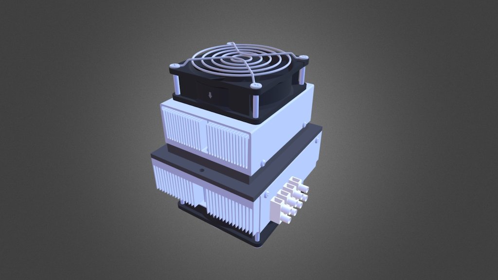 a 35 watt thermoelectric based air to air assembly for regulating the inside temperature of an enclosure - ATA-035-12 air to air cooler - 3D model by Custom Thermoelectric (@cthermo) 3d model