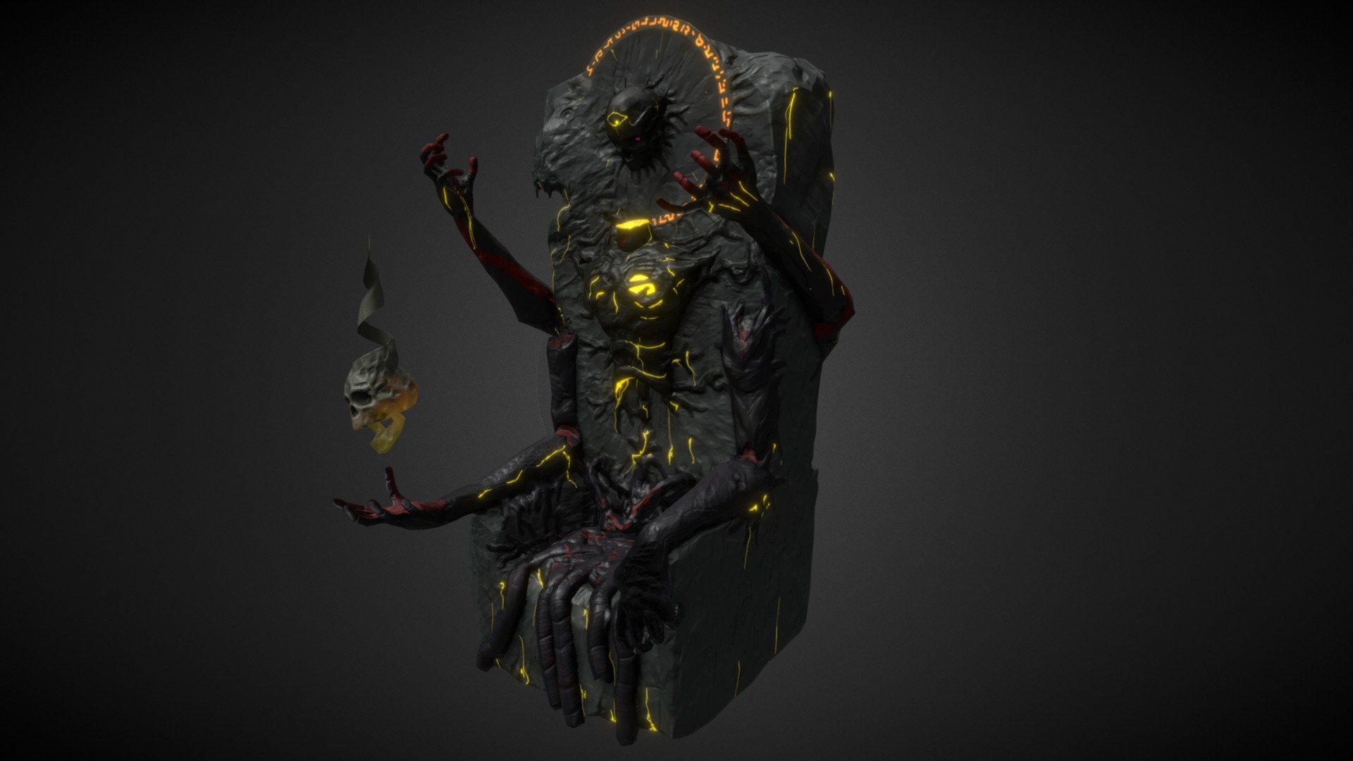 This is a model i worked on after playing dark souls and wanted to try out some artwork like the game's artstyle.
the reference taken from is in the link below :

https://www.artstation.com/artwork/X6qEy - The Fallen One - 3D model by Siddharth Chari (@darthsidd1995) 3d model