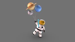 Little Astronaut 3dmodels, b3d, spaceman, astronaut, charactermodel, dowload, freemodel, substancepainter, character, cartoon, 3d, blender, blender3d, animation