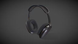Airpods Max apple, headphones, audio, airpods, lowpoly, gameasset, gameready, airpodsmax