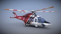 Agusta-Westland AW139 vfx, transport, heli, italian, fire, los-angeles, agusta, aw139, agusta-westland, firedepartment, low-poly, game, plane, helicopter, lafd, departamet