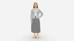 Woman In Gray Skirt 0390 style, people, fashion, clothes, skirt, gray, miniatures, realistic, character, 3dprint, model, man, male