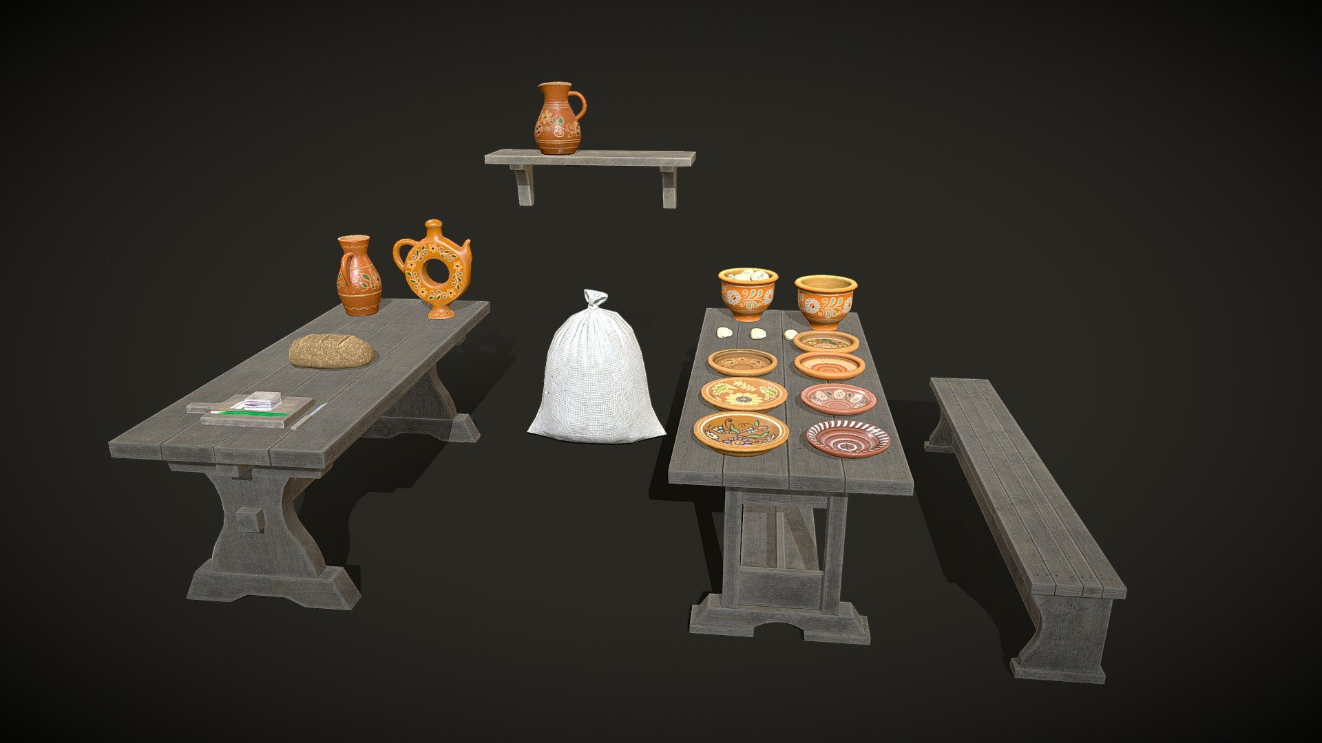 Medieval Ukrainian furniture, dishes end food
Lowpol 3D model with PBR textures
15683 tris
8061 vertices - Medieval Ukrainian furniture, dishes end food - 3D model by nester1279 3d model