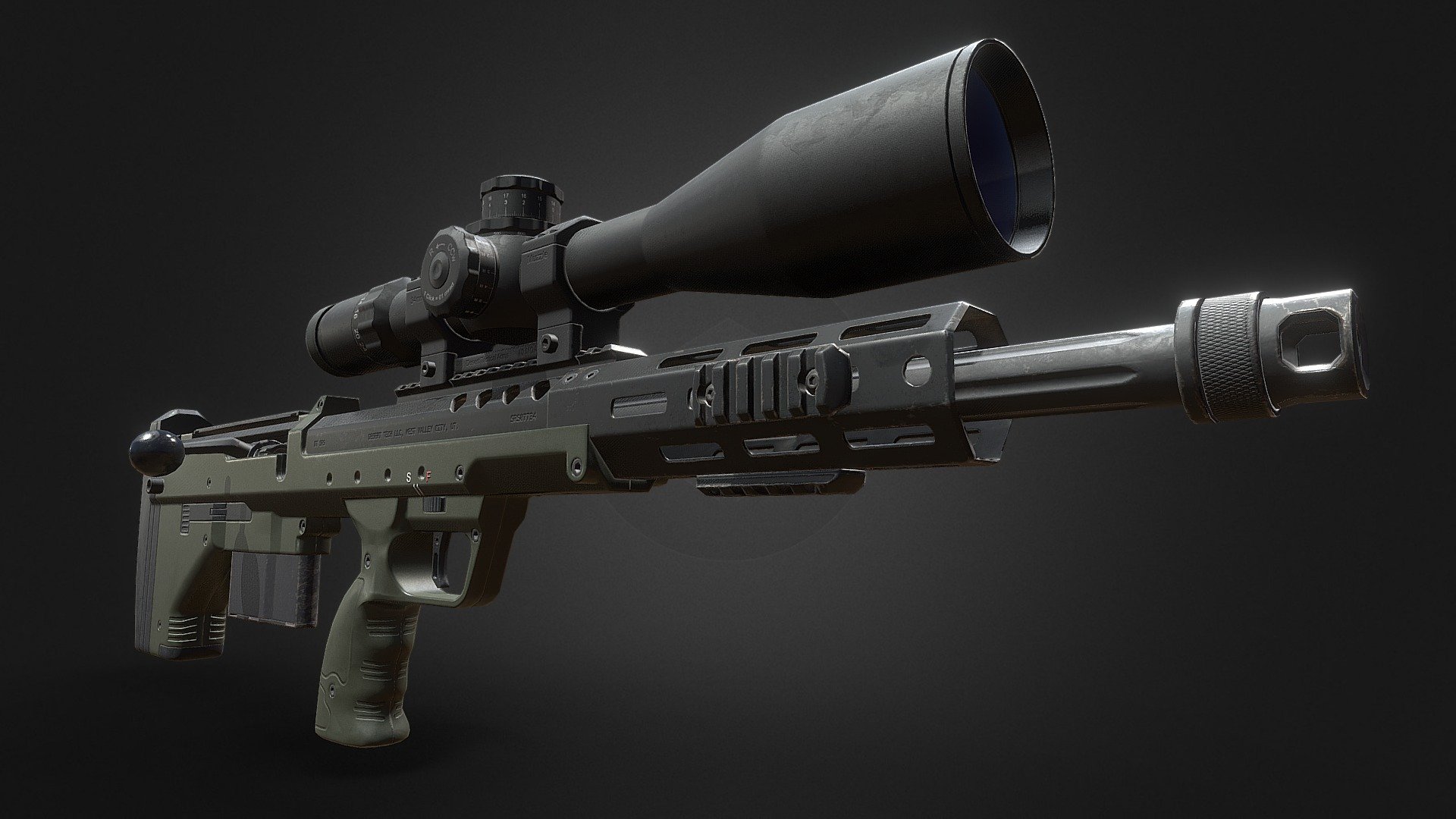 Desert tech SRS A2 Covert, designed to be Accurate, compact and easily convertible 3d model