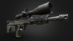 Desert Tech SRS A2 Covert rifle, scope, tech, sniper, sniperrifle, magnum, dt, srs, sesert, weapon, pbr, gun, 300magnum, bulpup, deserttechsrs