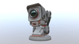 Inspector Securi-Cam toon, cute, mech, vintage, camera, retrofuturism, analogue, hardsurface, characterdesign, robot