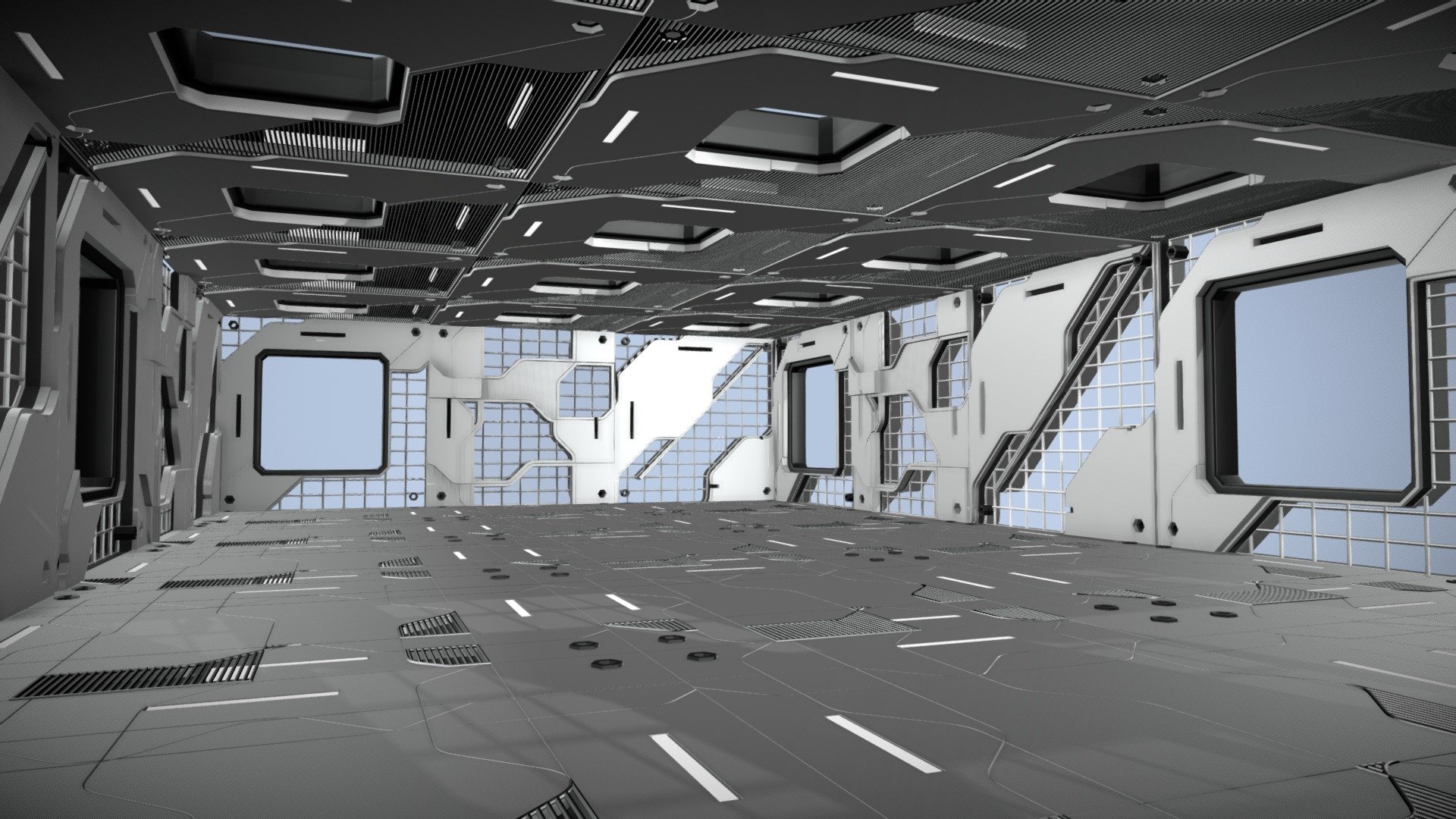 Detailed Sci-Fi Interior Scene - Sci-Fi Interior 901 - Buy Royalty Free 3D model by Giimann 3d model