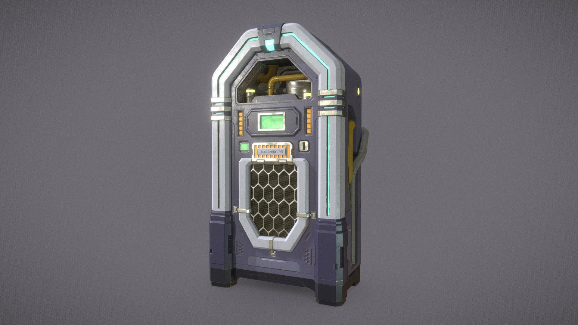 A prop I made to learn hard ops for blender and to practice hardsurface and sci fi style prop design.
I wanted to make a cross between a generic sci-fi crate and a jukebox 3d model
