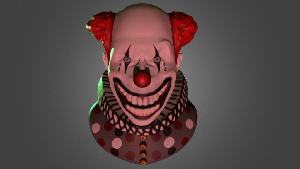 Made this creepy smiling clown from 123d sculpt+ 3d model