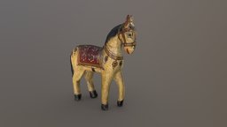 Horse Toy children, medieval, toys, handpainted, wood