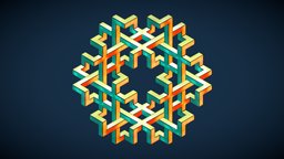 bucwah_son-of-aurelius_tri-star_001 impossible, geometry, b3d, illusion, isometric, mathematical-art, mathart, blender, impossible-shape