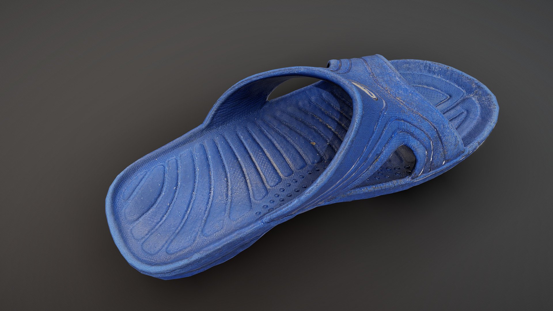 3D scan of blue dirty slipper. Scan data was processed and carefuly cleaned, 4K PBR textures authored in Painter 3d model