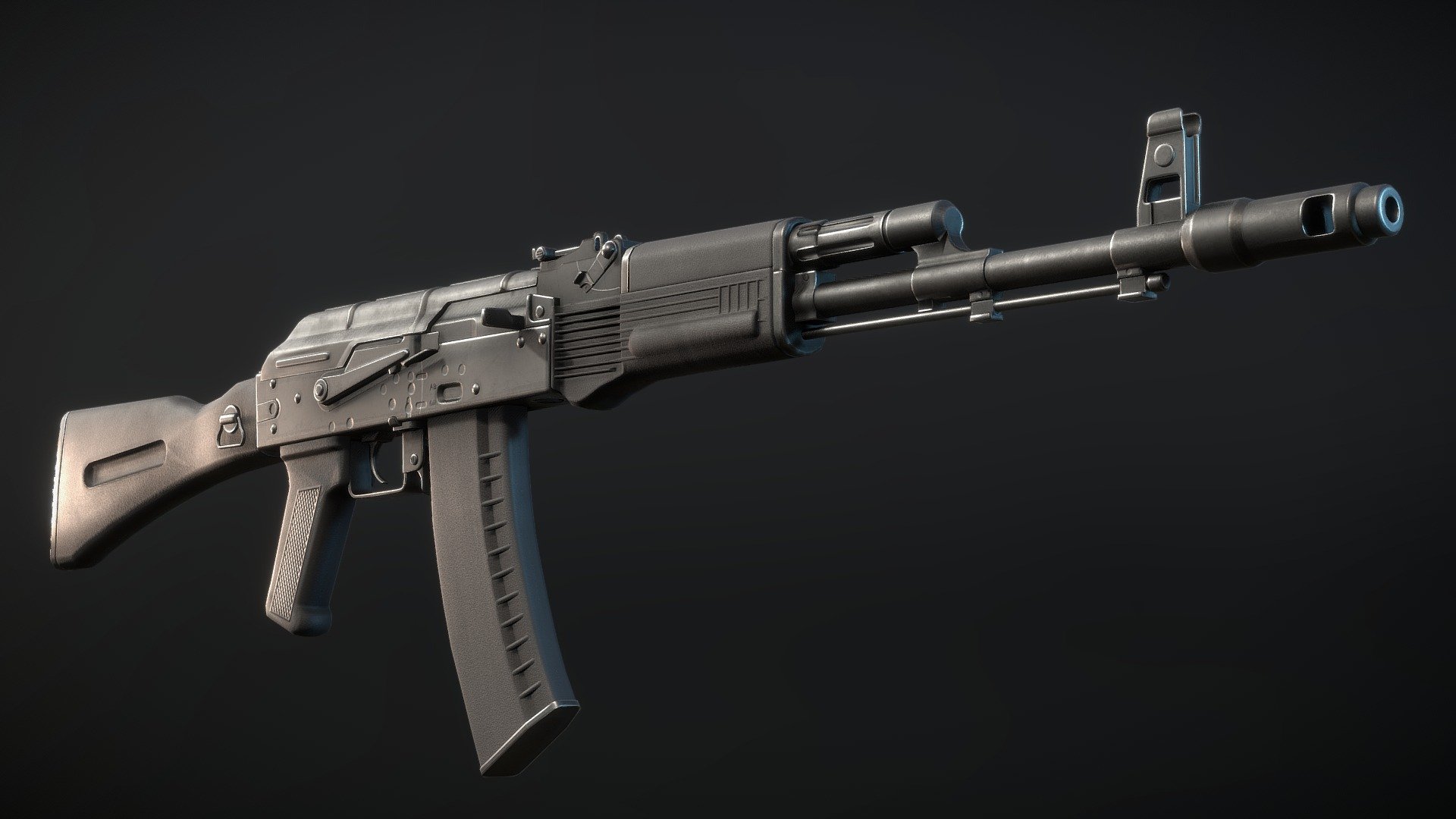 The AK-74 (Russian: Автомат Калашникова образца 1974 года or &ldquo;Kalashnikov automatic rifle model 1974