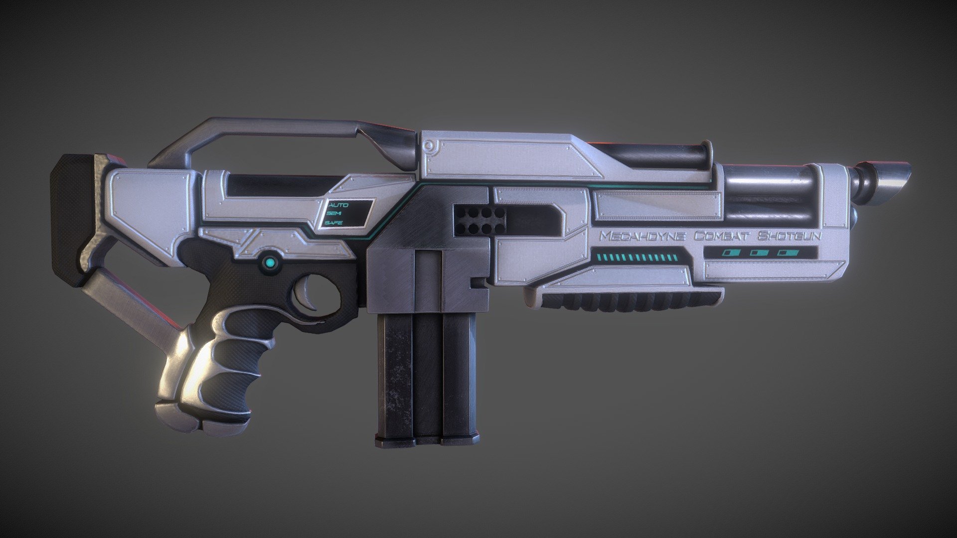 A scifi combat shotgun gameasset with a cyberpunk style flair. 2k texture map, PBR.
can also by purchased with effects and animations from the unreal engine asset store under the title: SciFi Guns Minipack 2 - SciFi Combat shotgun - Buy Royalty Free 3D model by Kim Niemann (@kimn) 3d model