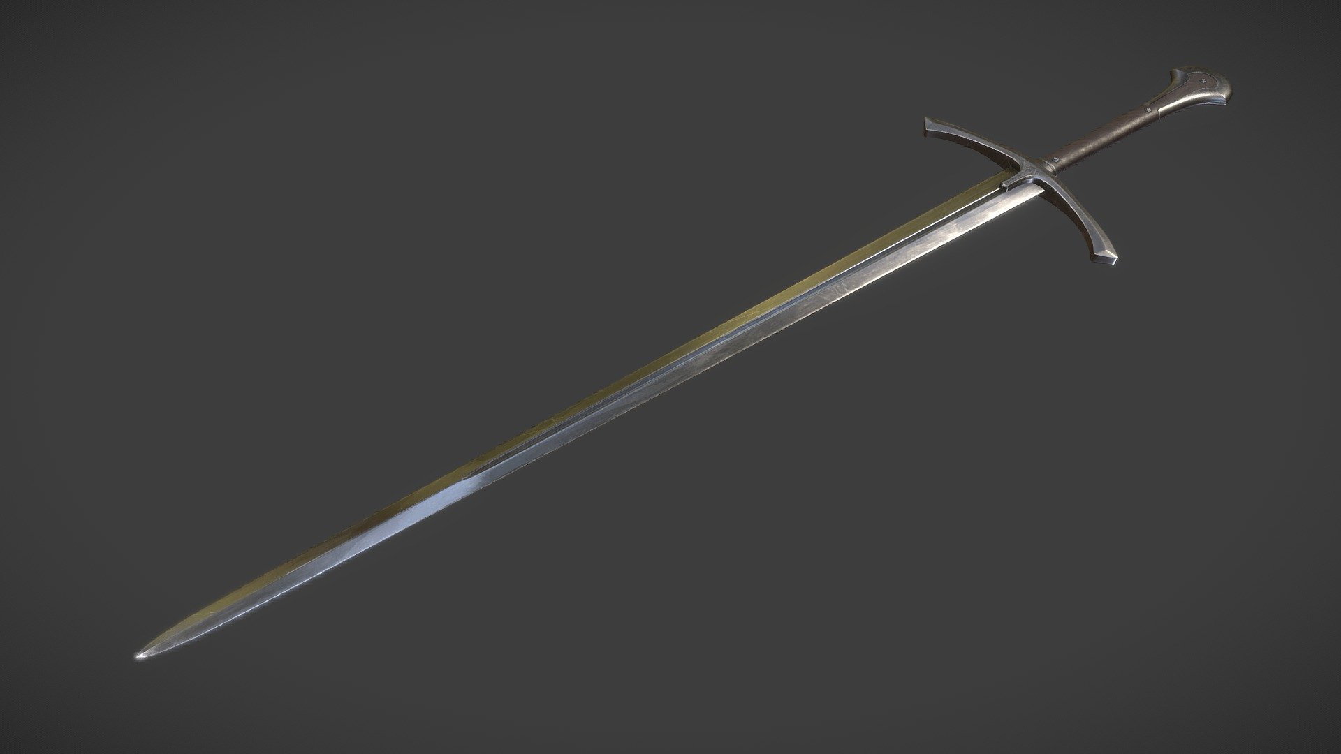 Simple medieval sword, made with Blender and Substance Painter - Medieval sword - 3D model by KZNYKN 3d model