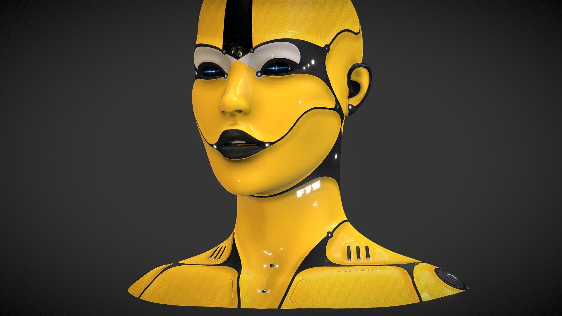 Female android head - 3D model by Szántai István (@szantai) 3d model