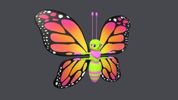 Asset insect, rigging, animals, rig, butterfly, 3d-model, incom, modeling, cartoon, 3d, rigged