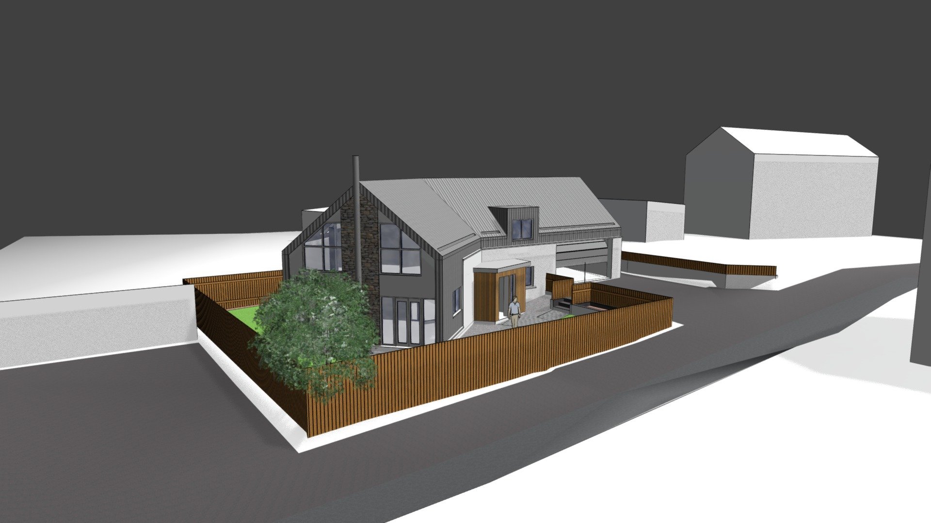 New House in Montrose.   Room in roof.  Zinc cladding 3d model