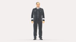 Male pilot in uniform 0294 suit, style, people, pilot, miniatures, realistic, uniform, character, 3dprint, model, man, human, male