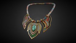 Traditional colorful necklace jewelry, fashion, color, diamond, wearable, necklace, clothing, decoratiion