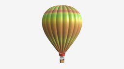 Hot air balloon sky, transportation, high, balloon, transport, float, adventure, hot, flight, travel, summer, airship, aircraft, recreation, 3d, pbr, fly, air, sport