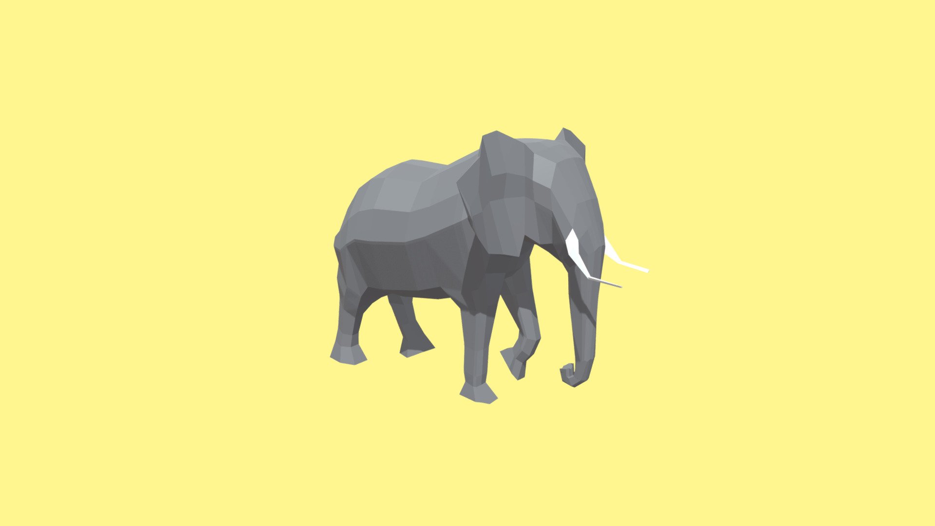 A low poly elephant, made in blender - Low poly elephant - Download Free 3D model by MrEliptik 3d model