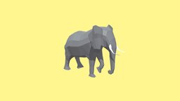 Low poly elephant elephant, nature, savannah, low-poly, lowpoly