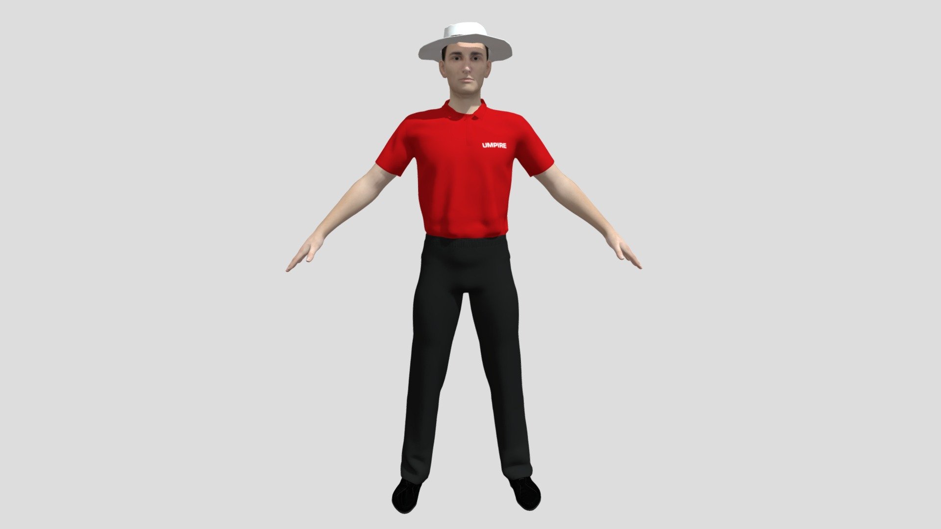 Cricket Umpire 3D model is a high quality, photo real model that will enhance detail and realism to any of your game projects or commercials. The model has a fully textured, detailed design that allows for close-up renders 3d model