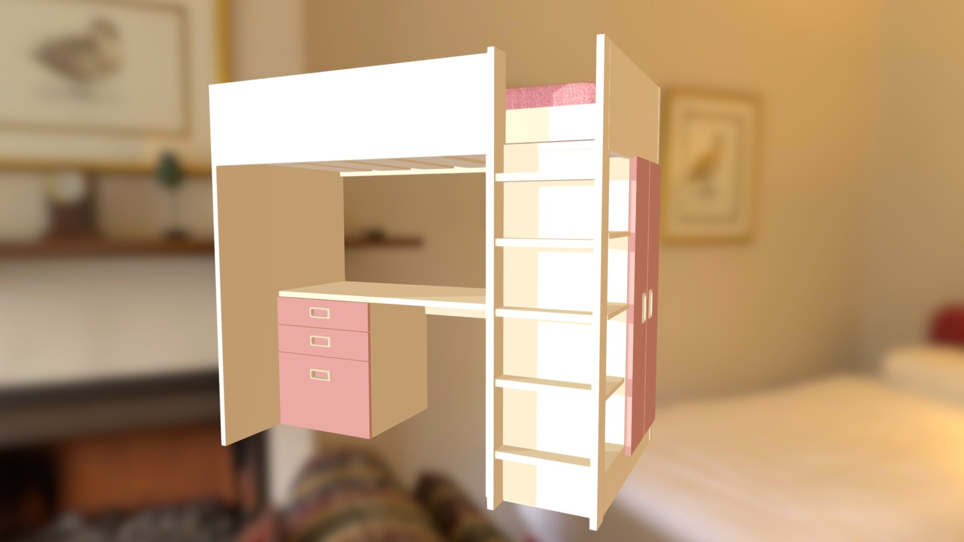 IKEA STUVA Loft Bed - 3D model by 18952432 3d model