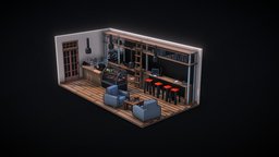 Cozy Coffee Shop cafe, coffee, architectural, stylised, cozy, coffeeshop, cartoon, lowpoly, blender3d