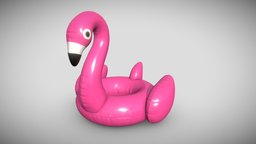 Float Flamingo Pool toy, float, obj, party, pink, pool, fbx, inflatable, flamingo, vacation, swimming, chilling, maya, pbr, lowpoly, waterpool, hollyday, poolfloat, birdtoy, 3dflamingo