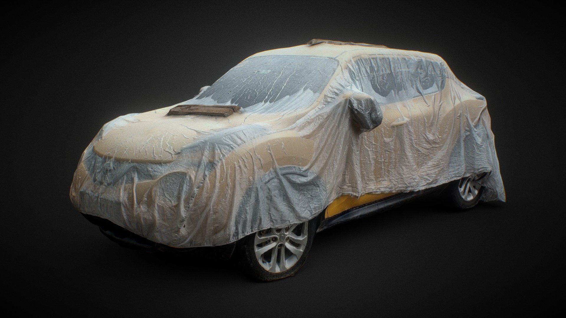 A SUV covered with a wet cloth on a rainy day in Davao City, Philippines.

Medium: LiDar Scanned via Polycam using an Iphone 13 Pro Max - SUV With Wet Car Cover - 3D Scan - Buy Royalty Free 3D model by Alben Tan (@albentan2012) 3d model