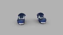 Low Poly Soccer Football Baseball Sports Shoes baseball, football, clothes, sports, american, shoes, soccer, wear, softball, pbr, low, poly, female, blue, male