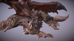 Dragon Animated beast, dragons, hell, heritage, boss, mythology, game-ready, beasts, rigged-character, bosscharacter, bossmonster, fantasycreature-character, character, creature, fantasy, ure-monster