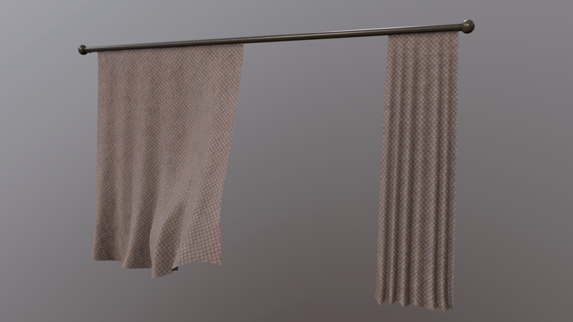 Gameready LP curtains. Blender, silo &amp; qixel - Curtains - 3D model by anocturne 3d model
