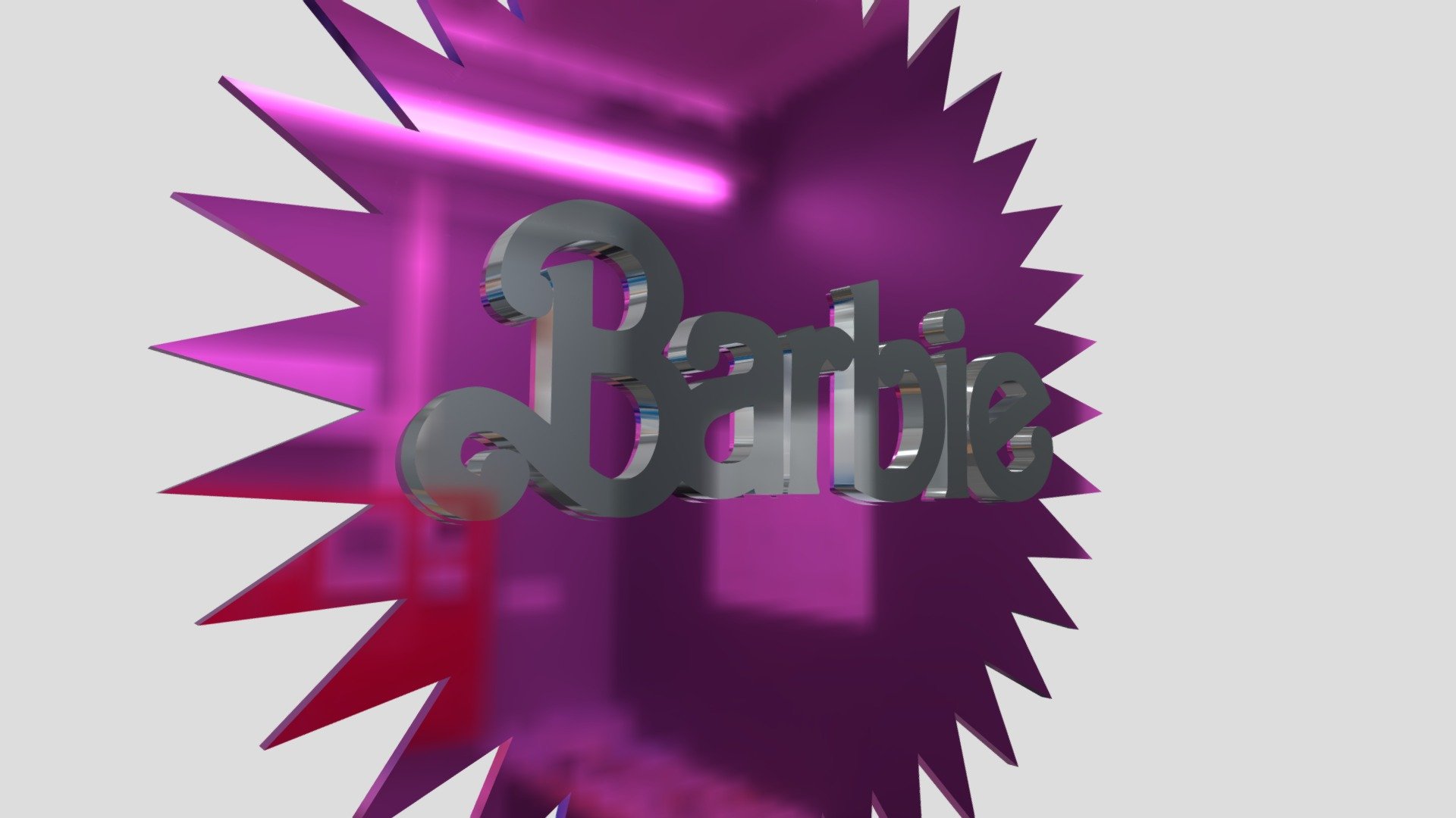 Barbie logo 3d barbie movie logo pink - Barbie logo 3d metalized - 3D model by vmmaniac 3d model