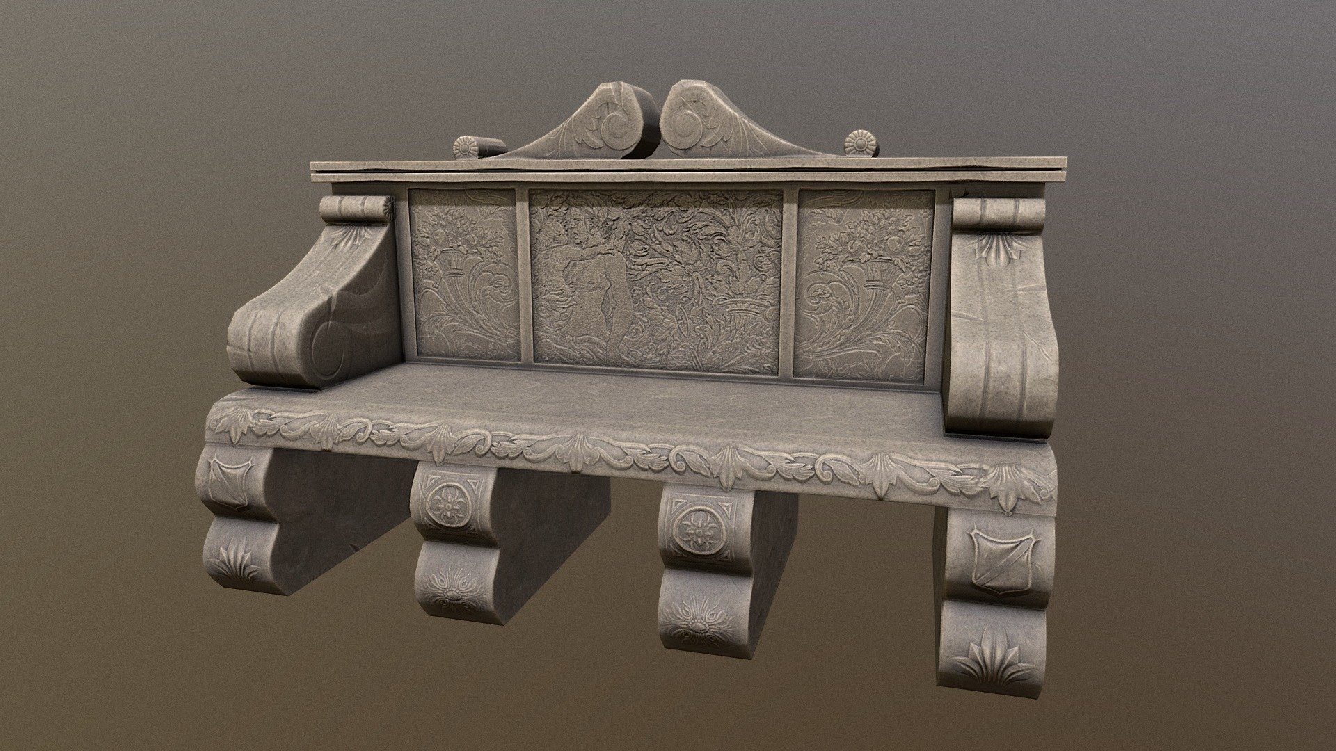 Gothic Stone Bench - Gothic Stone Bench - Buy Royalty Free 3D model by Handrews3D 3d model