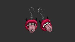 vampire mouth earrings jewelry mouth, jewelry, lips, tongue, vampire, earrings, fangs