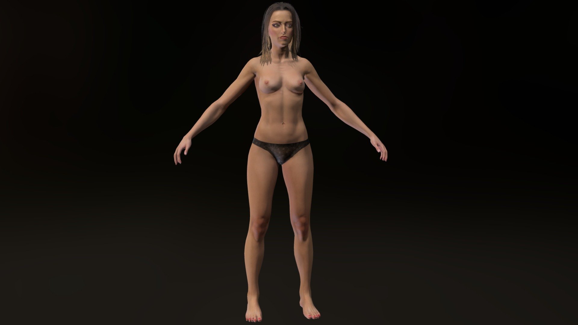 This is a textured, fully rigged, game-ready, nude female mesh. The textures are 4K, PBR friendly, and it is rigged to the Epic Skeleton so it is compatible with all Unreal Engine Marketplace animations. this is the perfect item for someone looking to rapidly get a female character working in a game, and don't want to take very much time. I wanted to make some improvements to my original female basemesh, taking advantage of the more complex animation-friendly topology of my male basemesh. so I created this as the new standard 3d model