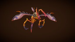 Stylized Fantasy Forest Wasp rpg, forest, critter, mmo, rts, wasp, fbx, insects, moba, character, creature, stylized, animated